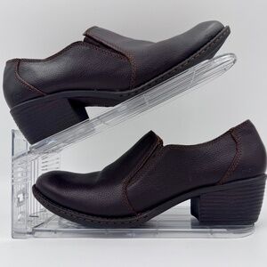 BOC Black Pebbled Leather Women's Slip-On Ankle Booties Clog Style Comfort | 9M